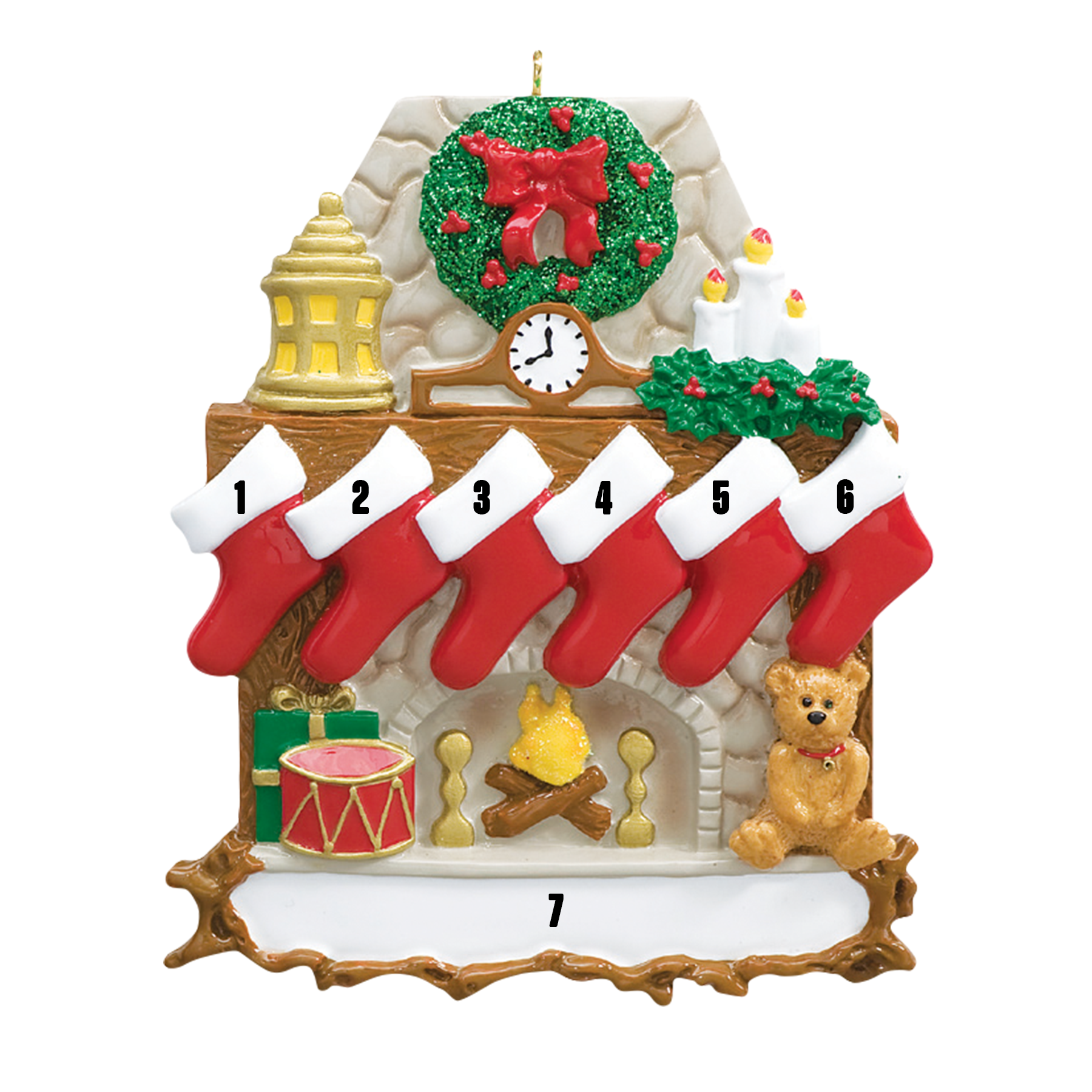 Santa'Ville-Family of Six - Stocking by the fireplace (7451244101806)