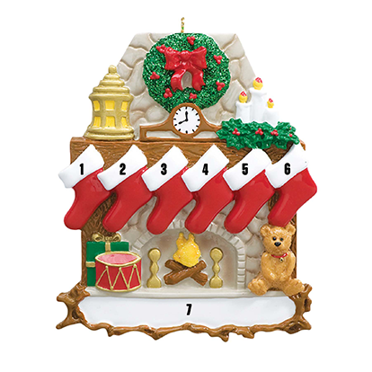 Santa'Ville-Family of Six - Stocking by the fireplace (7451244101806)