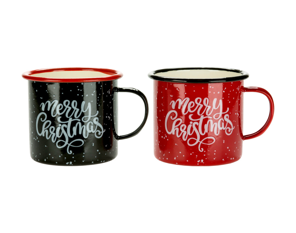 Black Snowflake Merry Christmas Mug