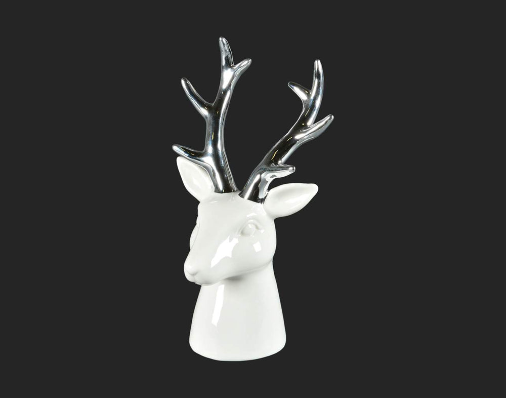 White & Silver Reindeer Head