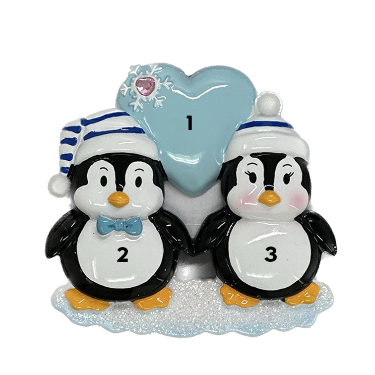 Penguin Couple Sitting on Heart