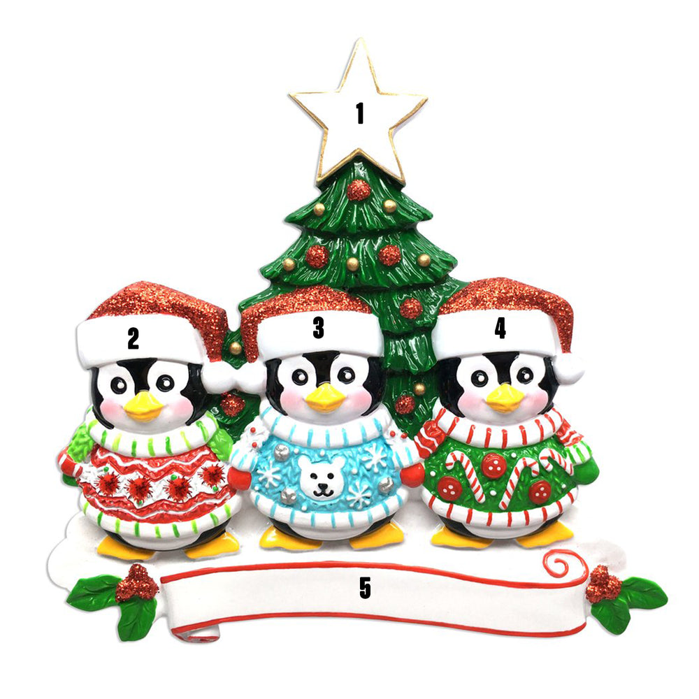 Ugly Christmas Penguins - Family of Three (7471031648430)
