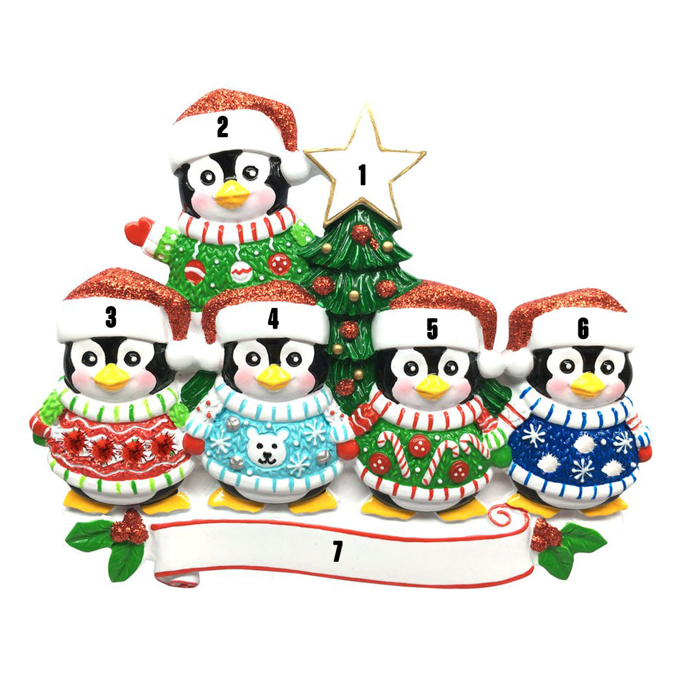 Ugly Christmas Penguins - Family of Five (7471031582894)