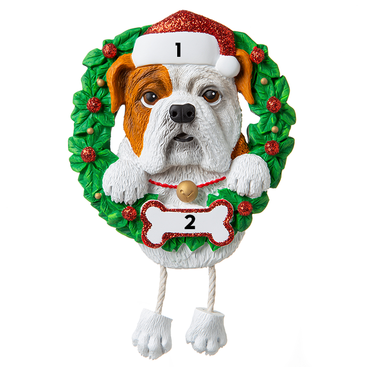 Bulldog in a Wreath