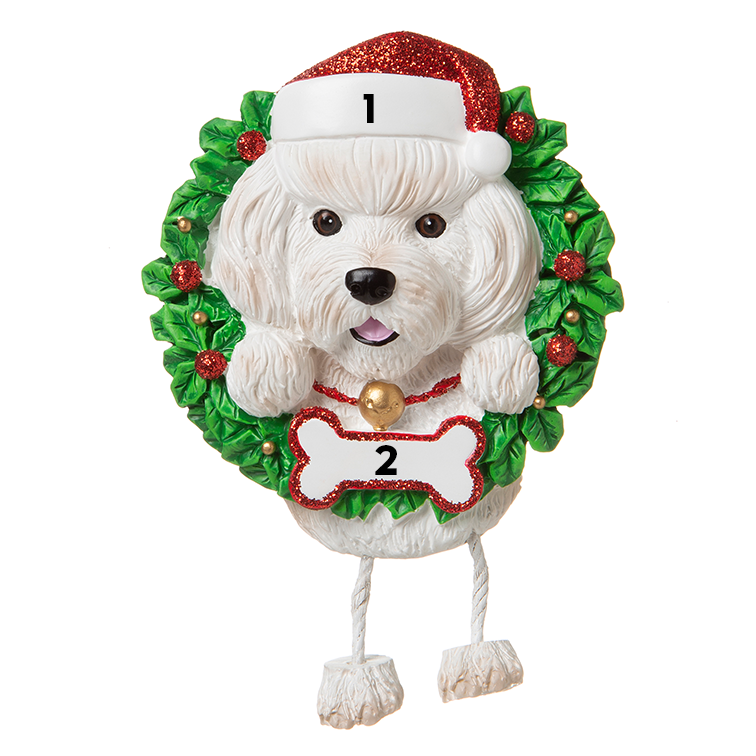 Bischon Frise in a Wreath