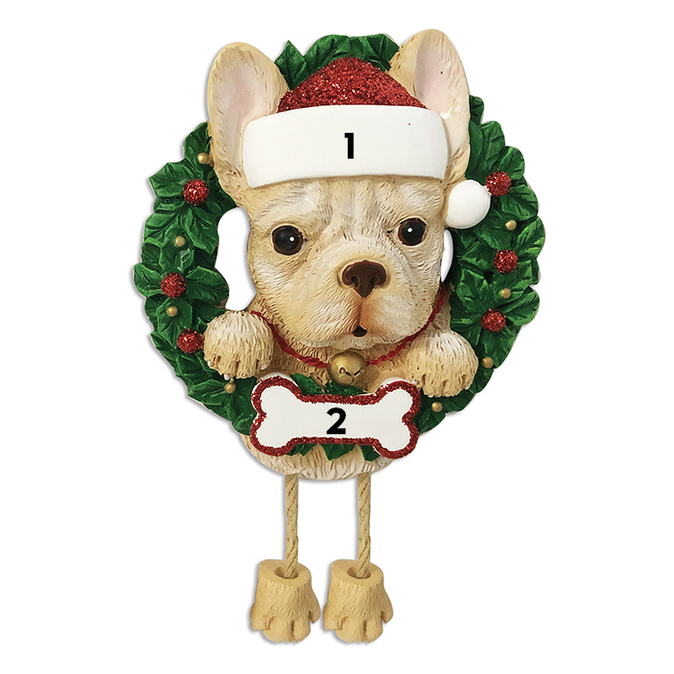 French Bulldog in a Wreath