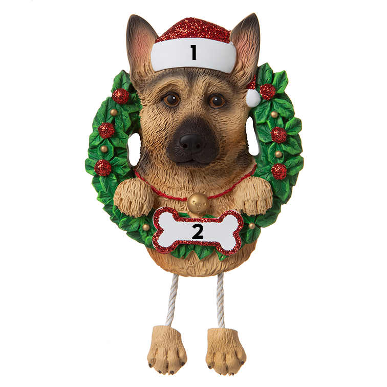 German Shepherd in a Wreath