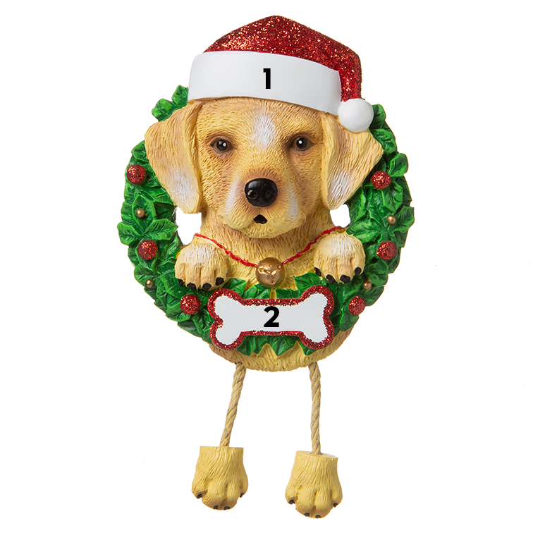 Yellow Lab in a Wreath – Santa'Ville