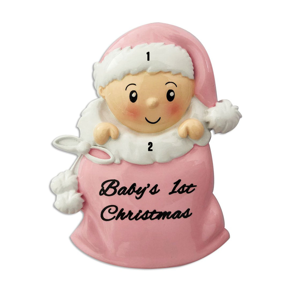 Pink Sack Baby - First Christmas (7471029452974)