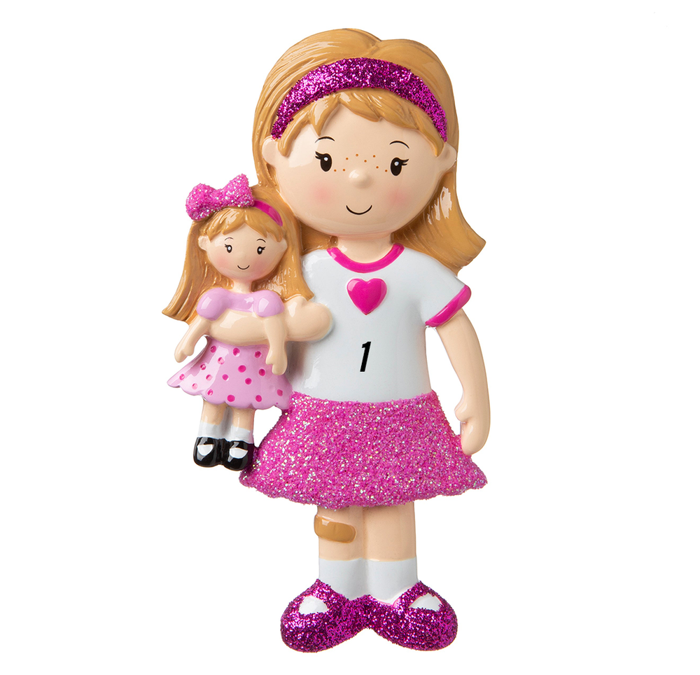Child holding Doll