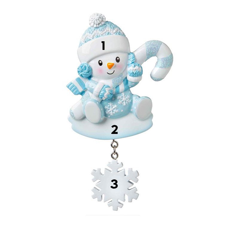 Little Blue Snowbaby with Candycane