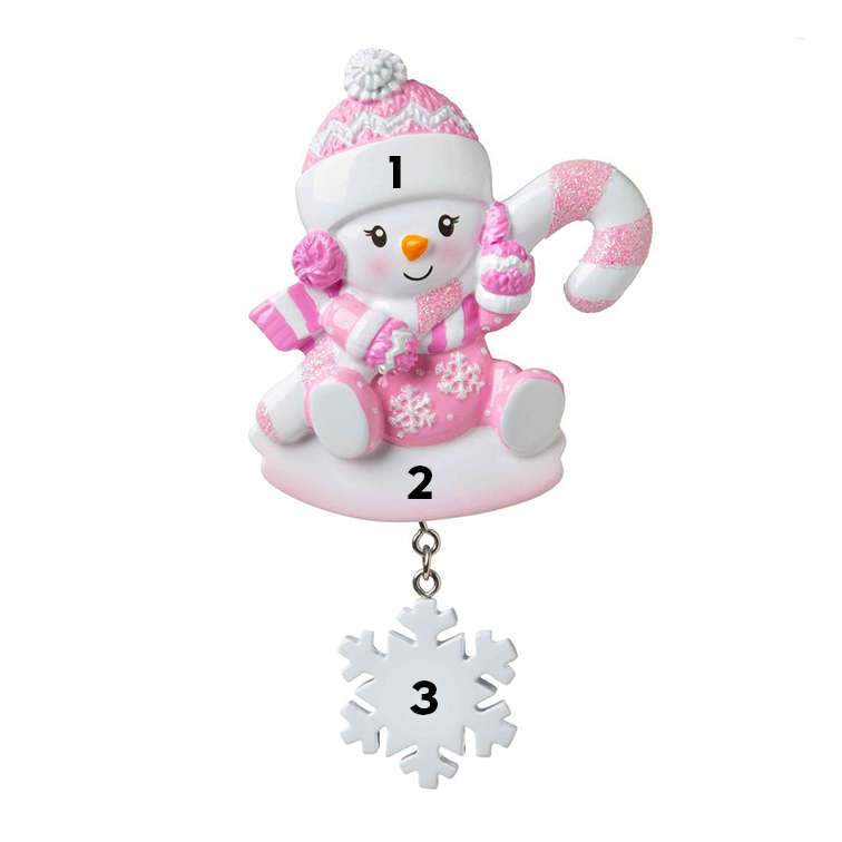 Little Pink Snowbaby with Candycane