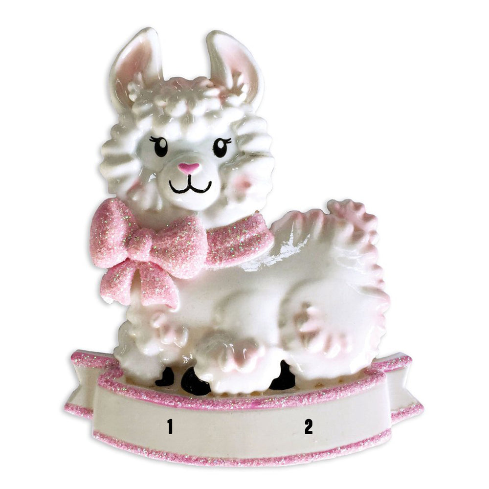 Baby Llama - Pink Bowtie (7471023587502)