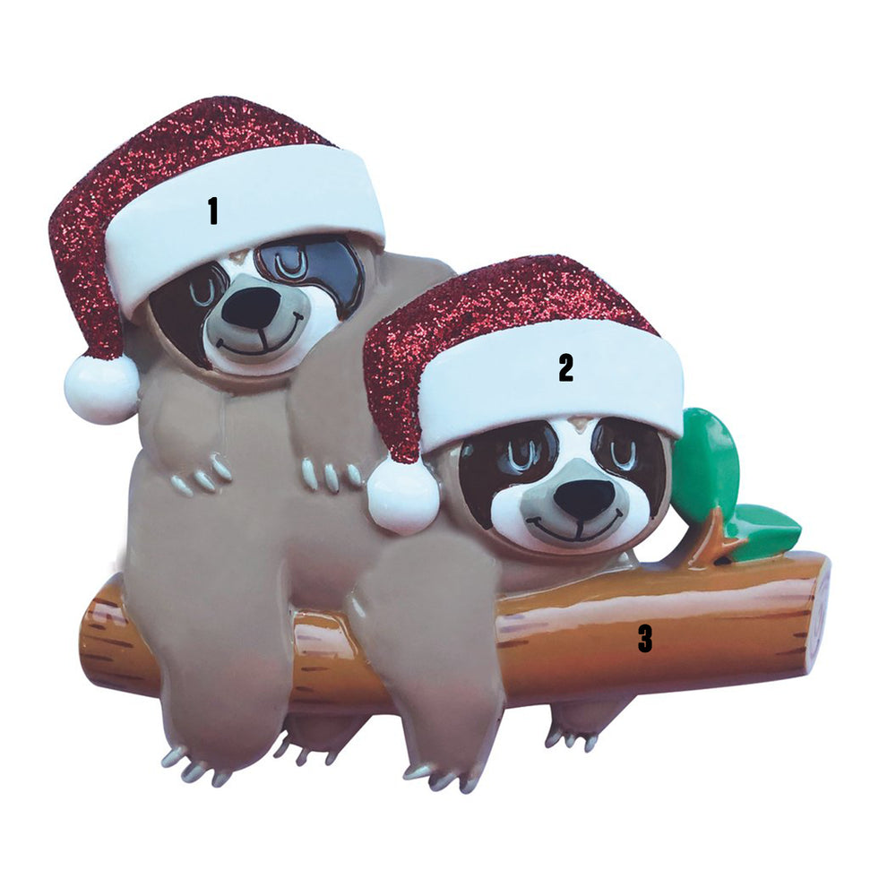 Sloth Couple - Christmas Hats (7471030337710)