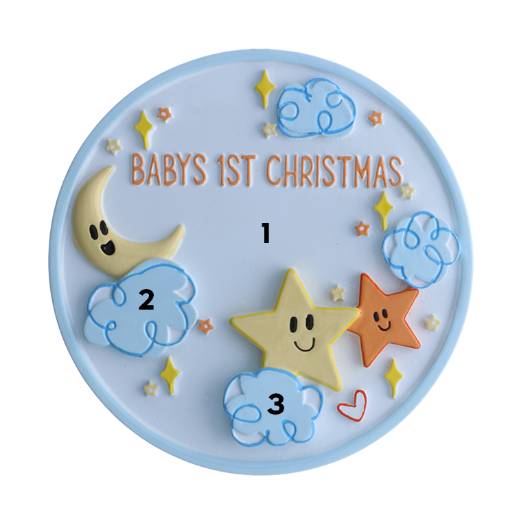 Baby's First Christmas - Stars and Moon