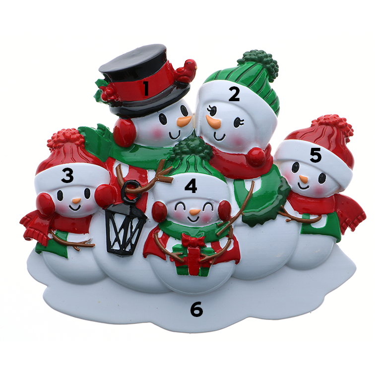 Cuddly Snowman Family of Five