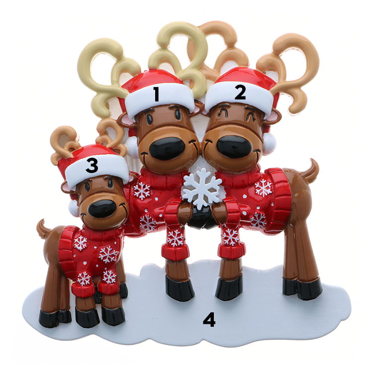 Ugly Sweater Reindeer Family of Three