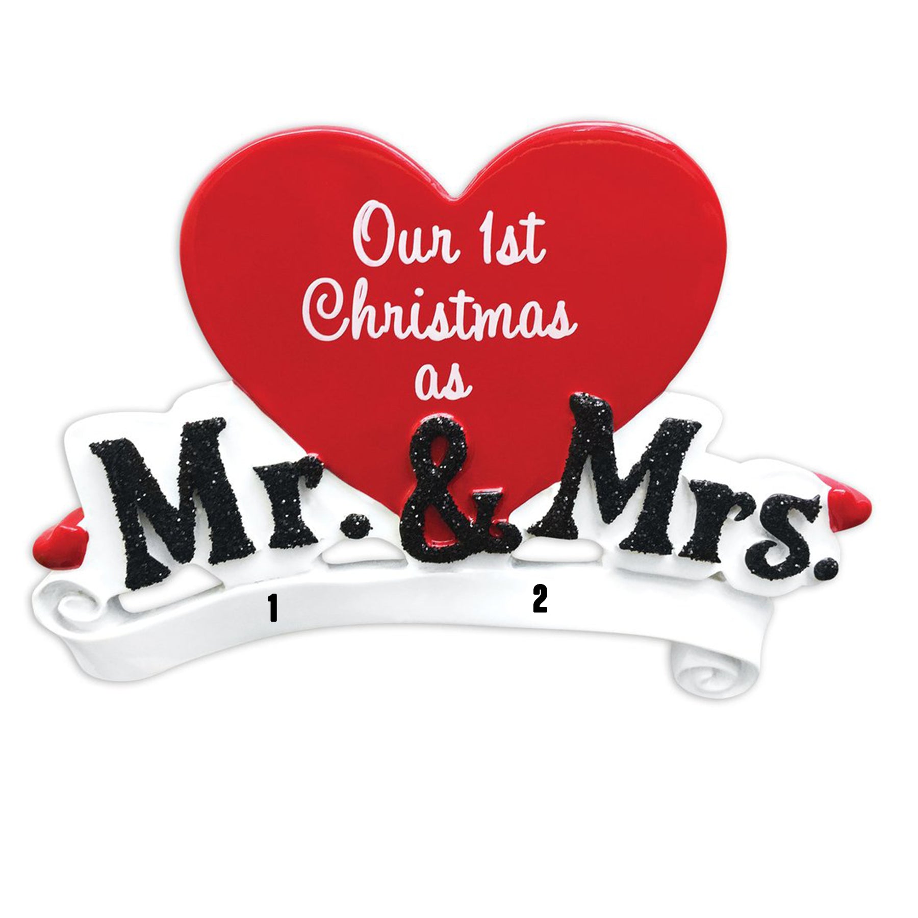 Mr. and Mrs. - Just Married - Red Heart (7471028109486)