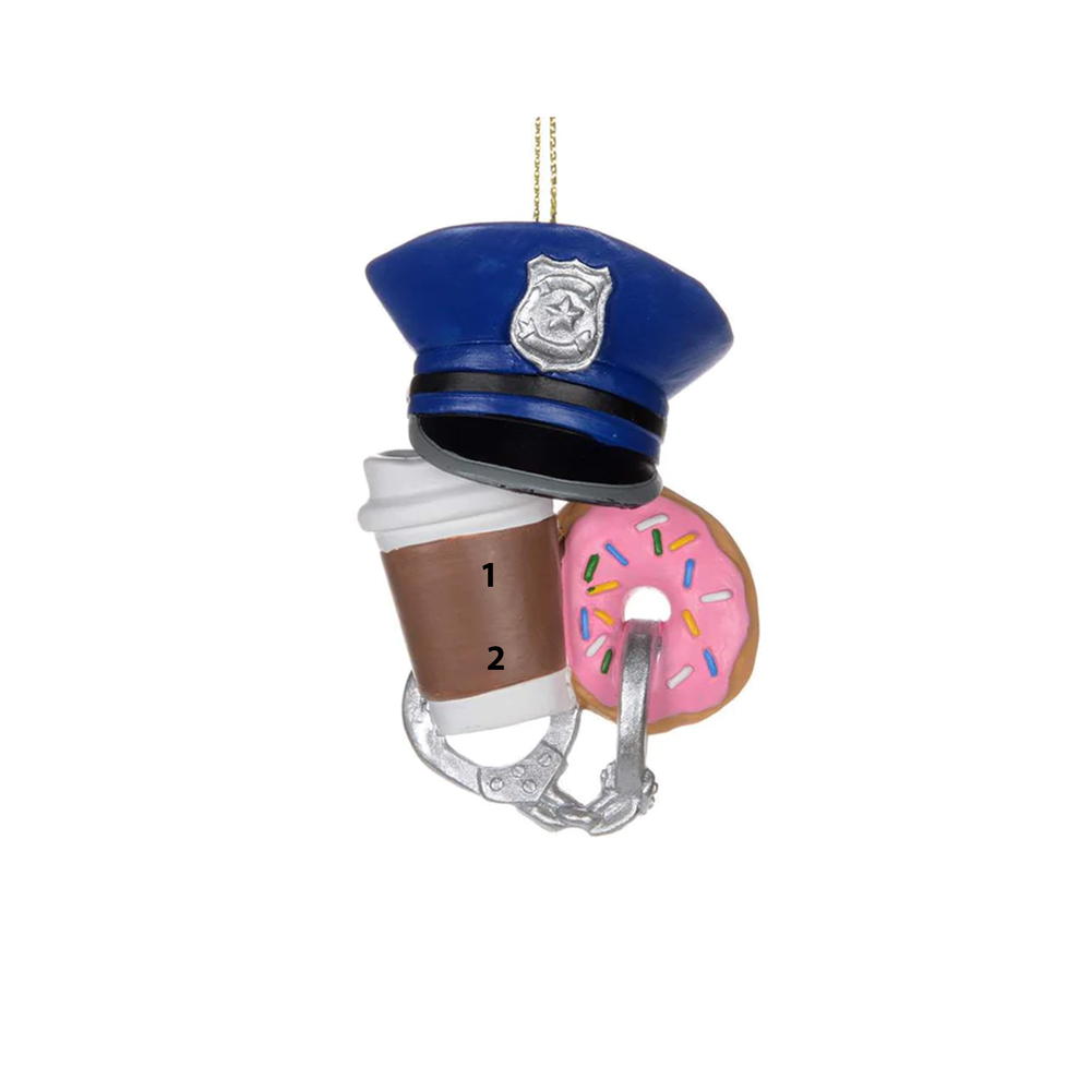 Police, Hat, Coffee and Donut