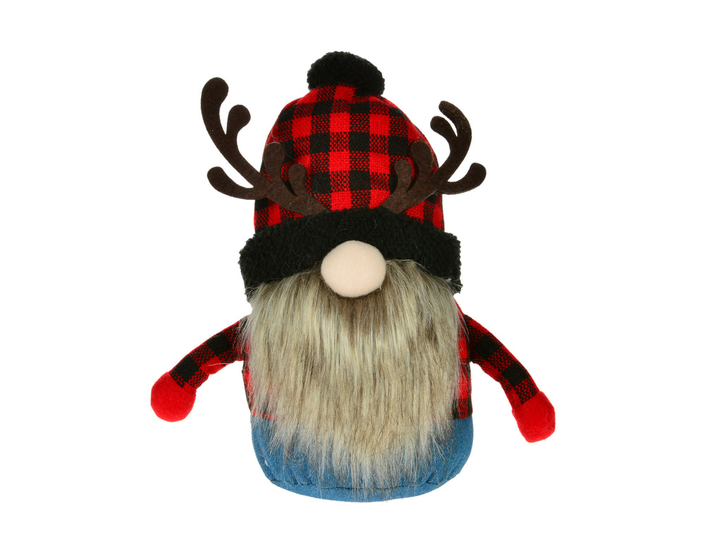 Plaid Gnome with Antlers Plush
