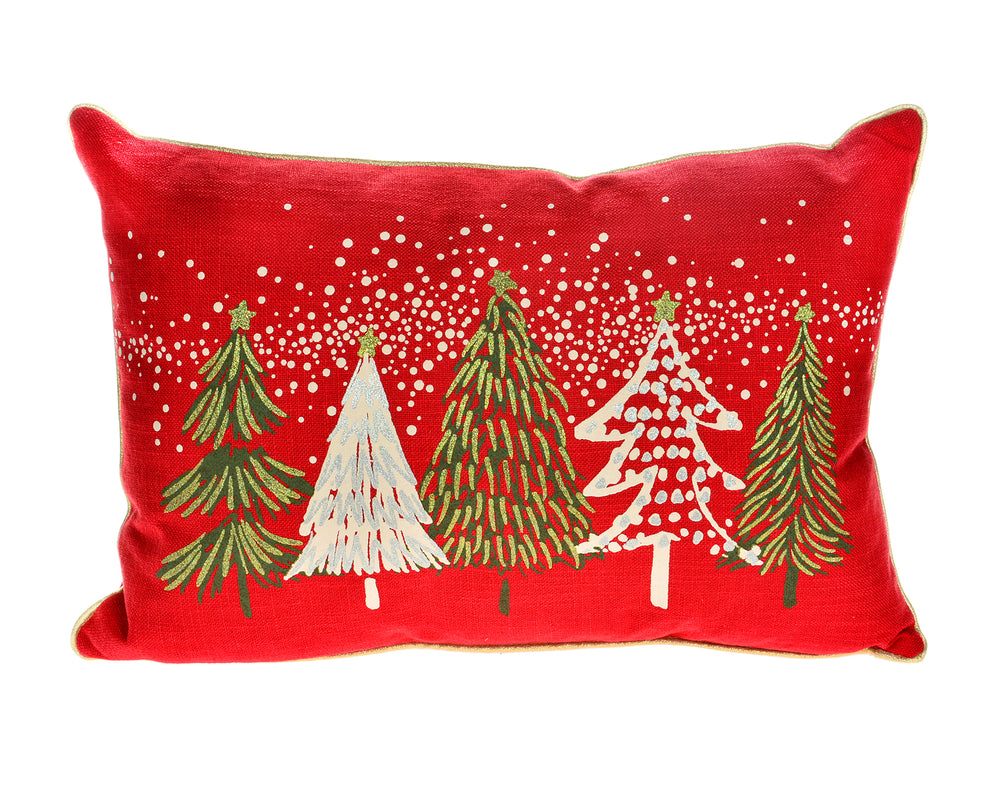 Festive Christmas Trees Pillow