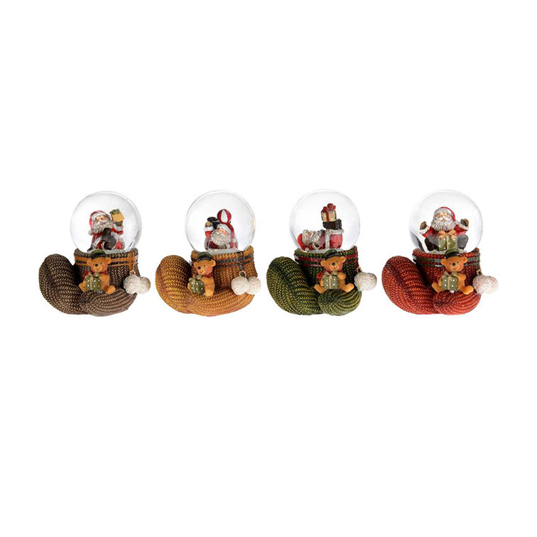 Santa on a Mitten Snowglobes, Assorted