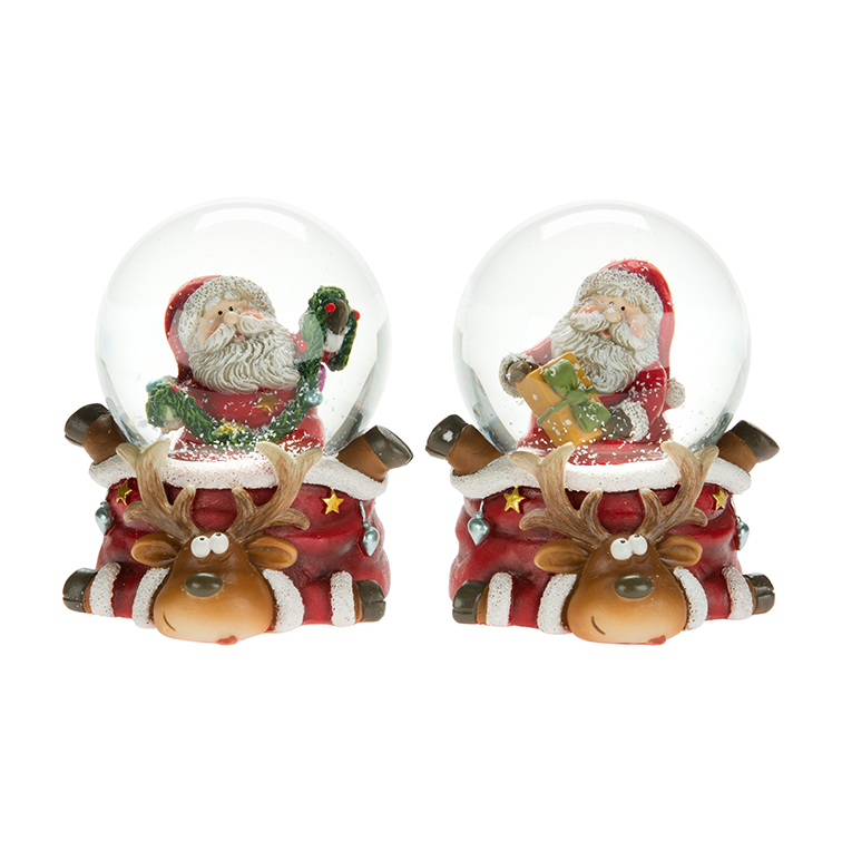 Santa Reindeer Globe Assorted