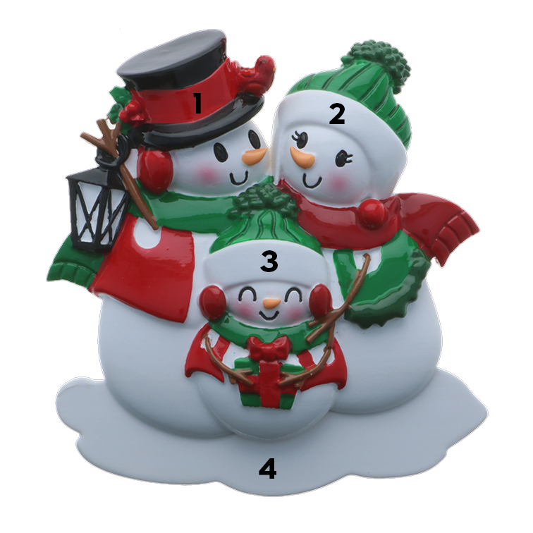 Cuddly Snowman Family of Three