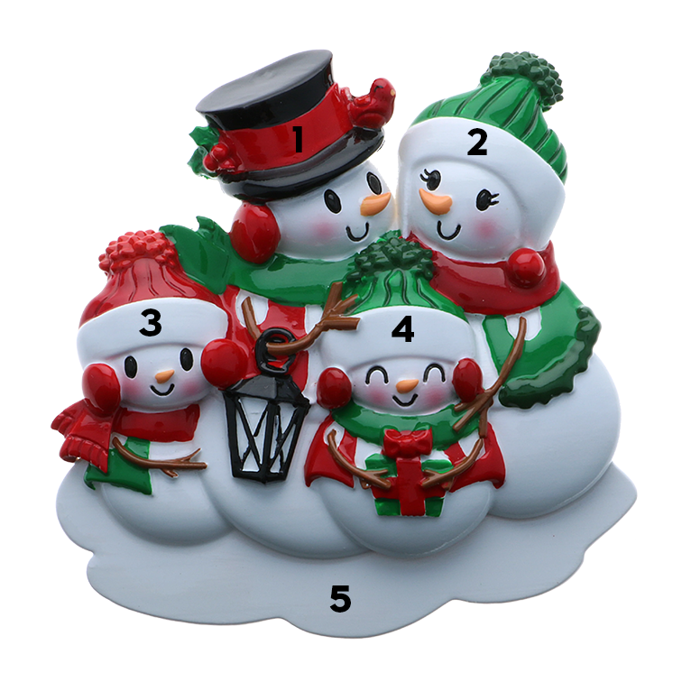 Cuddly Snowman Family of Four