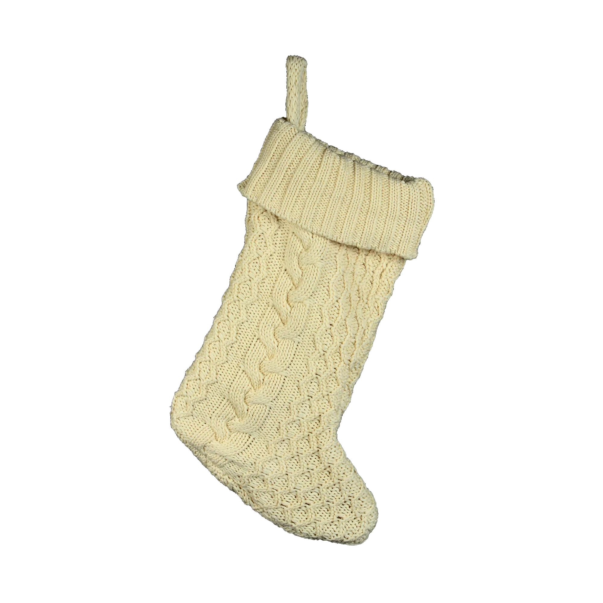 All White Knitted Stocking