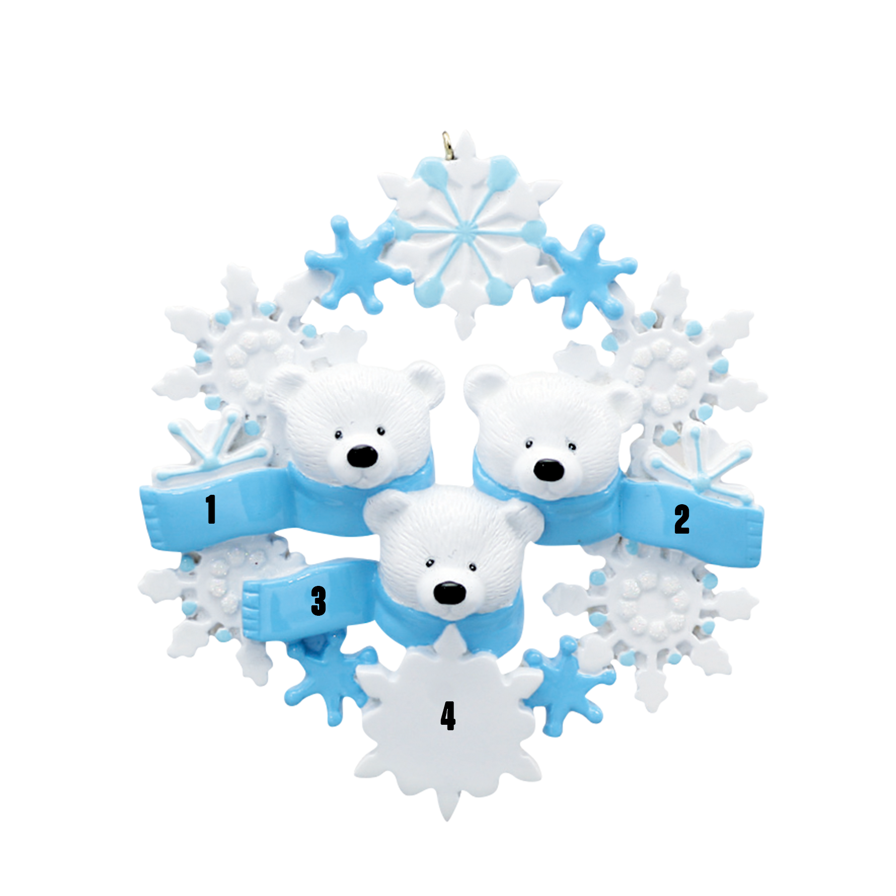 Santa'Ville-Polar Bear Wreath - Family of Three (7451240726702)