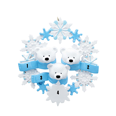 Santa'Ville-Polar Bear Wreath - Family of Three (7451240726702)