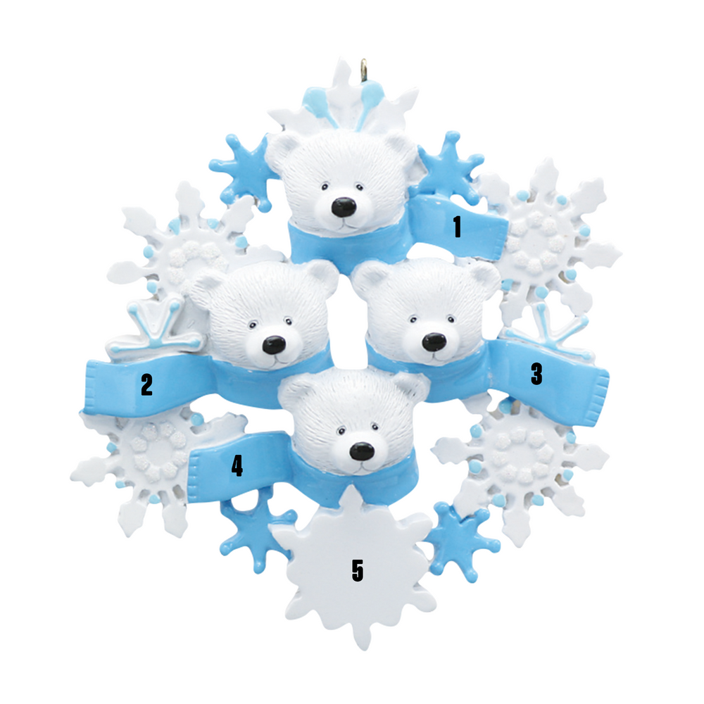 Santa'Ville-Polar Bear Wreath - Family of Four (7451240759470)
