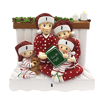 Reading in Bed - Family of Four (7471029649582)