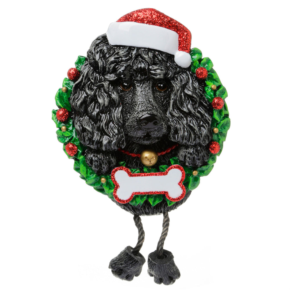 Black Poodle in a Wreath