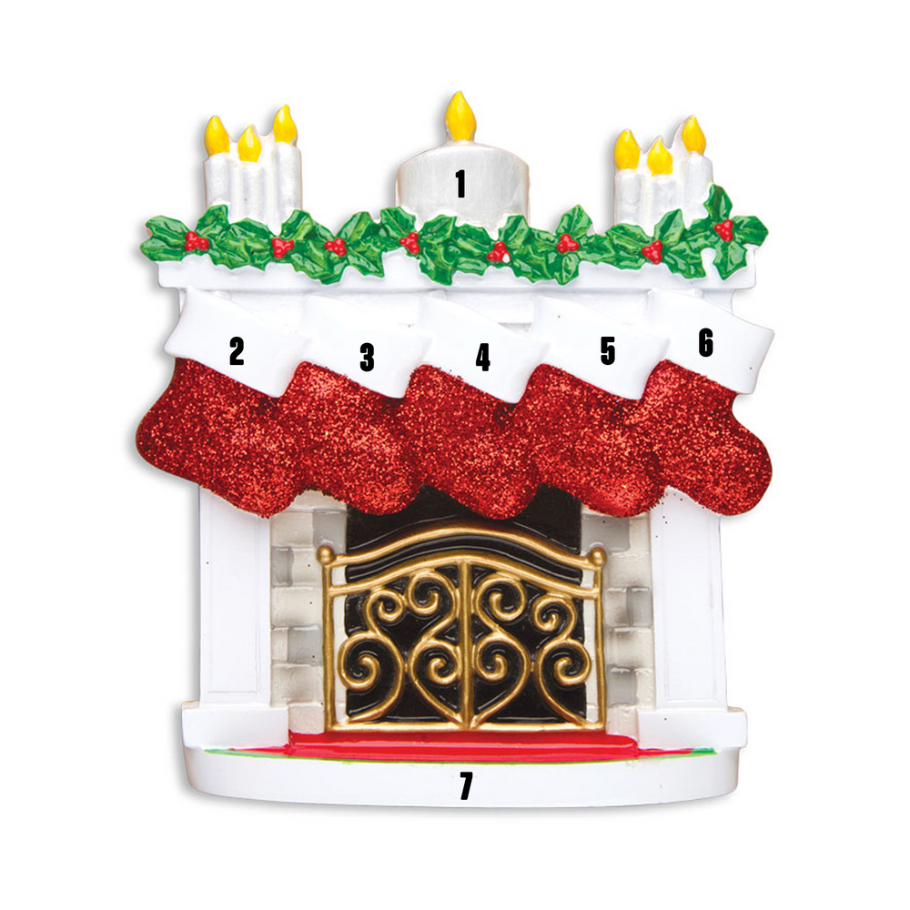 Santa'Ville-Family of Five - Stockings over the fireplace (7451244232878)