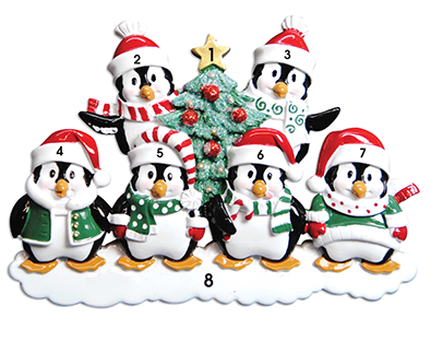 Penguins With Hat Family of Six (4307487490161)